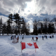 Youths play pond hockey near the town of Bobcaygeon, Canada.